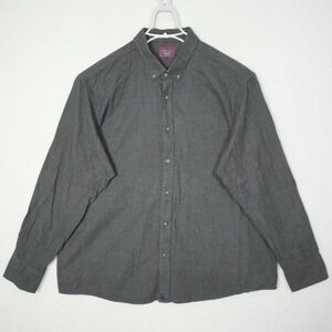 UNTUCKit Button Down Shirt Men's 3XL XXXL Dark Gray Solid Flannel  Long Sleeve